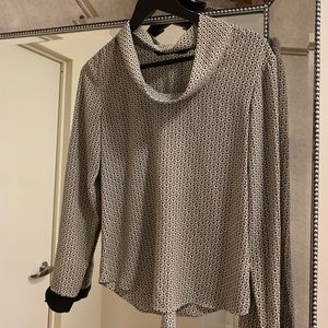 Zara Print Cowl Neck Blouse